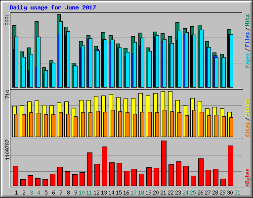 Daily usage for June 2017