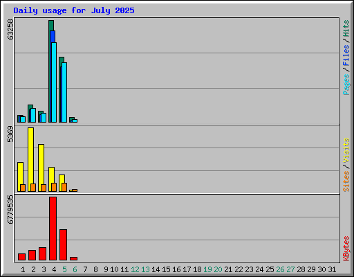 Daily usage for July 2025