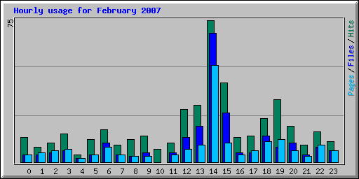 Hourly usage for February 2007