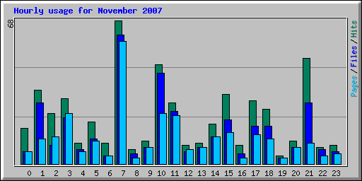 Hourly usage for November 2007