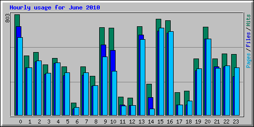 Hourly usage for June 2010