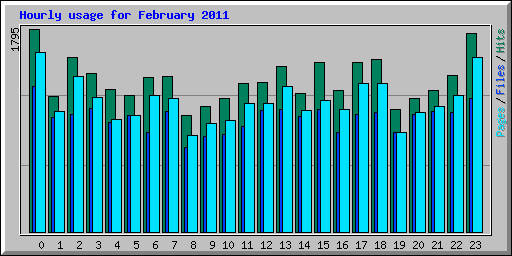 Hourly usage for February 2011