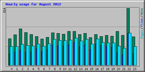 Hourly usage for August 2012