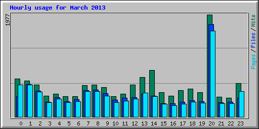 Hourly usage for March 2013