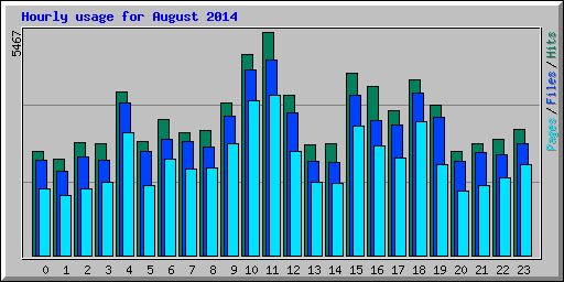 Hourly usage for August 2014