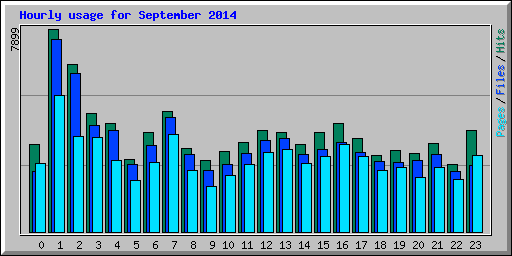 Hourly usage for September 2014