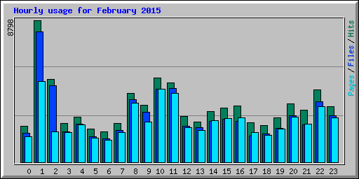 Hourly usage for February 2015