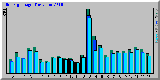 Hourly usage for June 2015