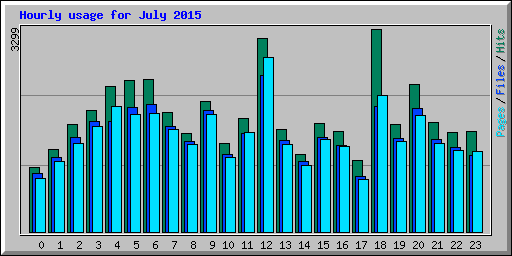 Hourly usage for July 2015