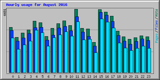 Hourly usage for August 2016