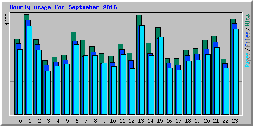 Hourly usage for September 2016