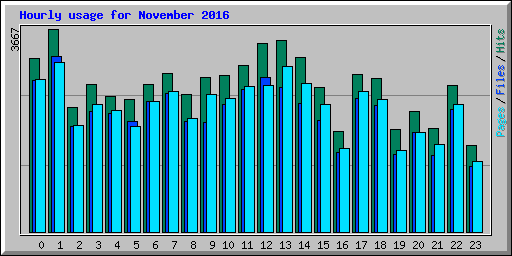 Hourly usage for November 2016