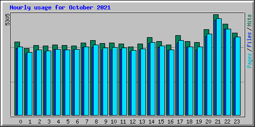 Hourly usage for October 2021