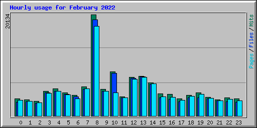 Hourly usage for February 2022