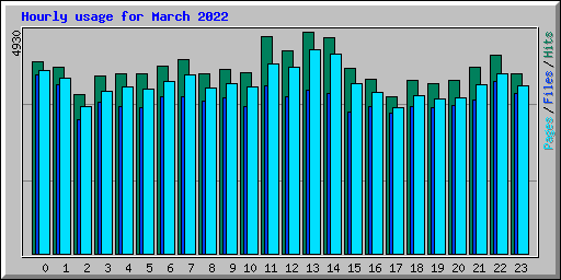 Hourly usage for March 2022