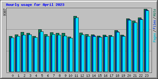 Hourly usage for April 2023