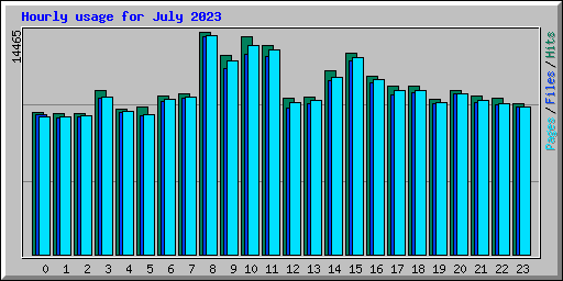 Hourly usage for July 2023